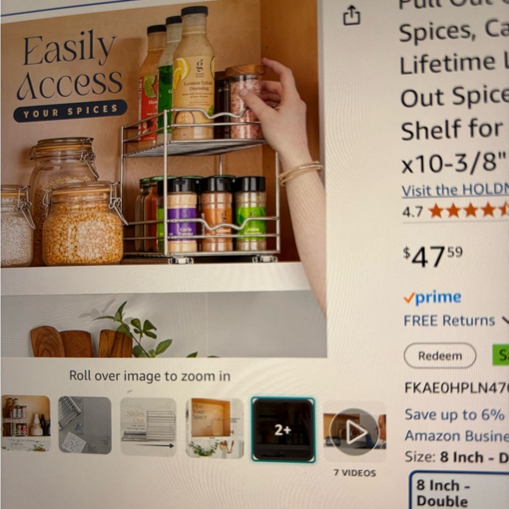 Silver Two-Tier Food Storage Rack for Spices - Picture 5 of 6